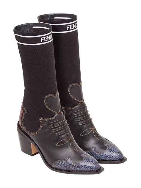 fendi patchwork cowboy boots|fendi cowboy boots.